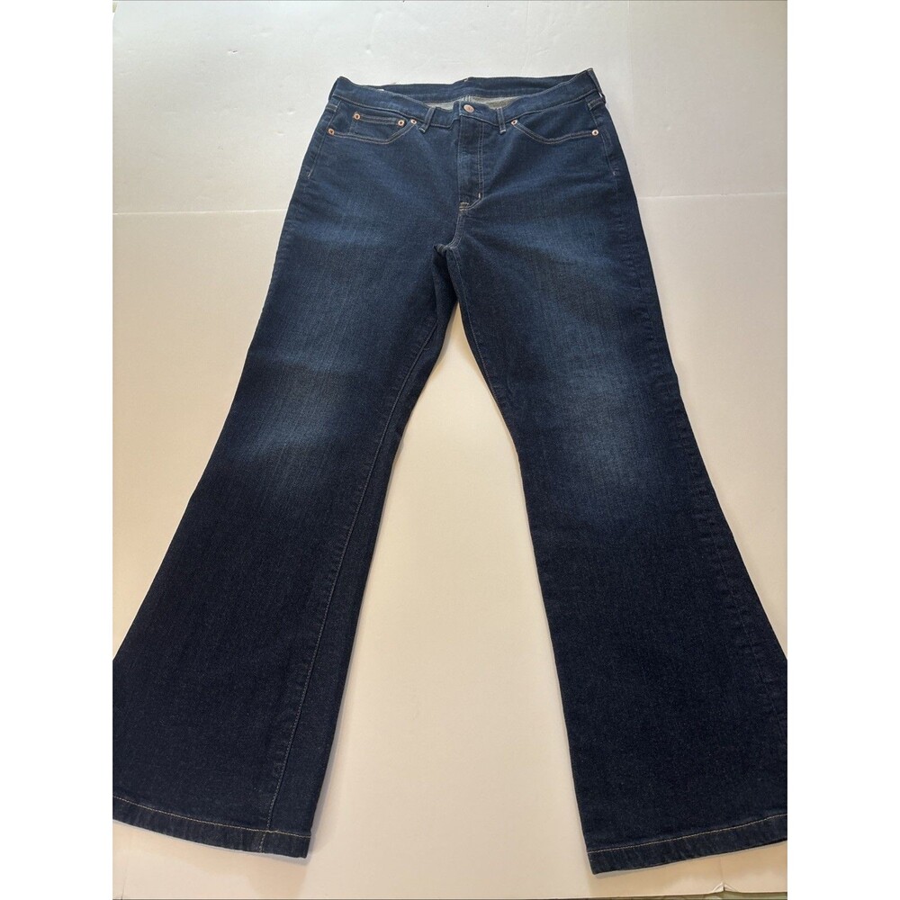 Gap 70’s flare high rise denim jeans 16R 33 Dark Wash